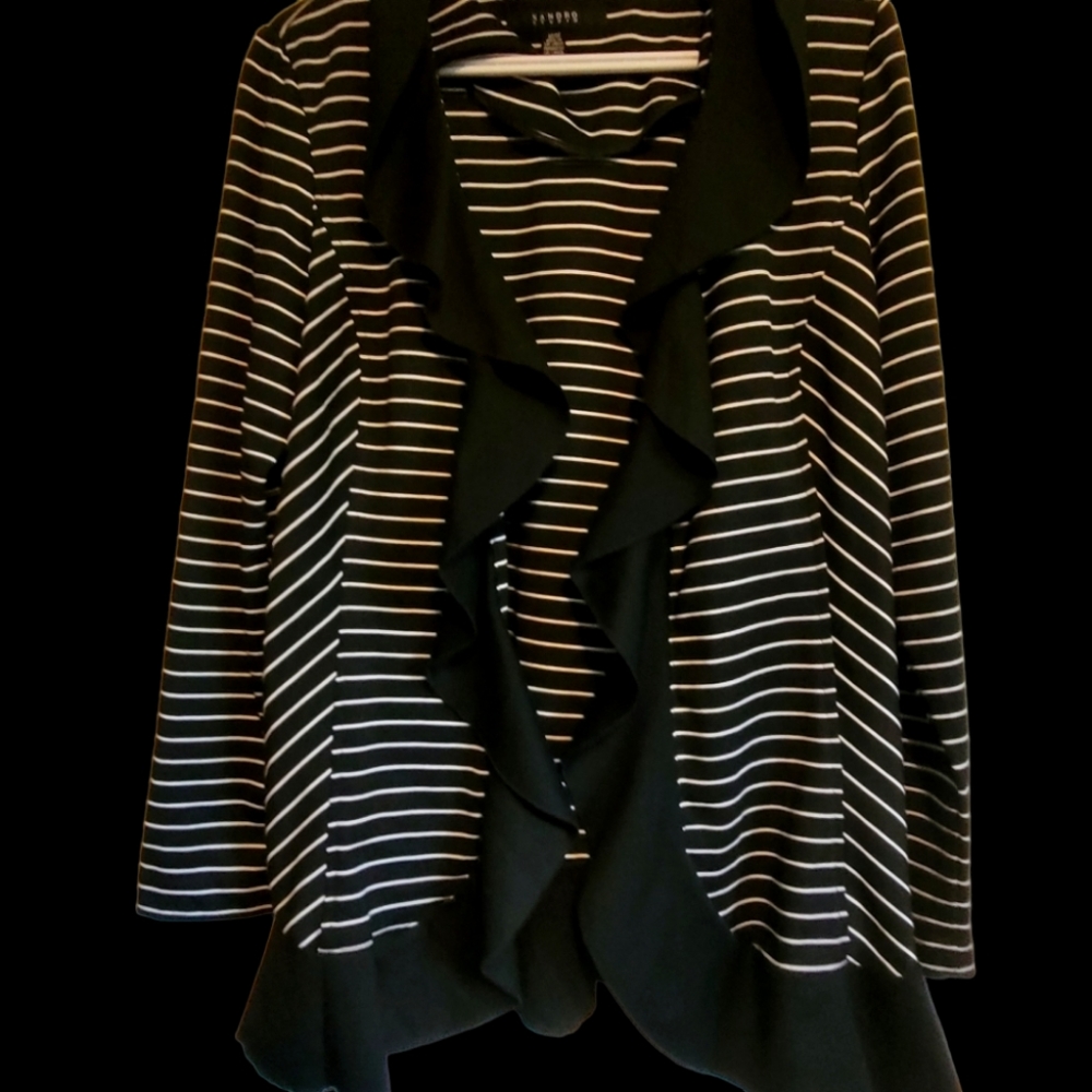 Black and White Striped Women's Jacket